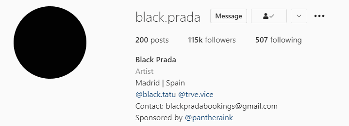 Black.Prada profile bio example