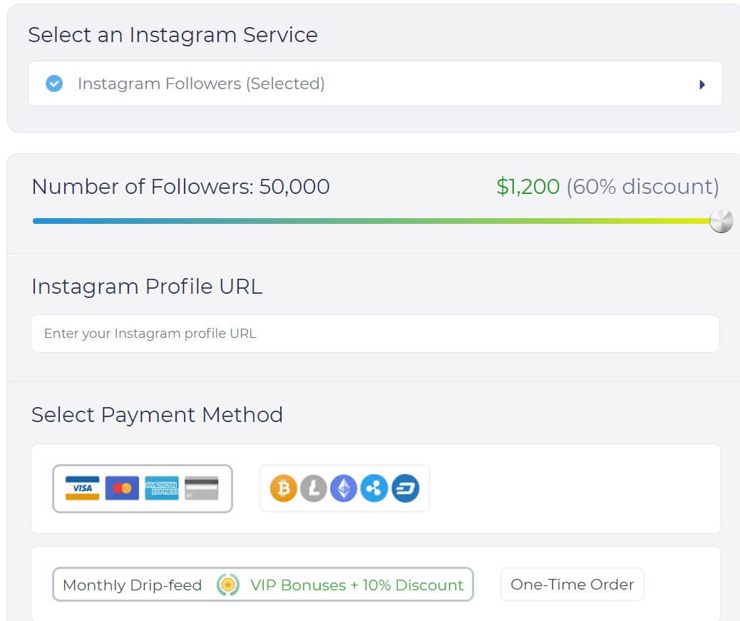 A picture of the info on Boostlikes’ followers buying process taken from the official website.