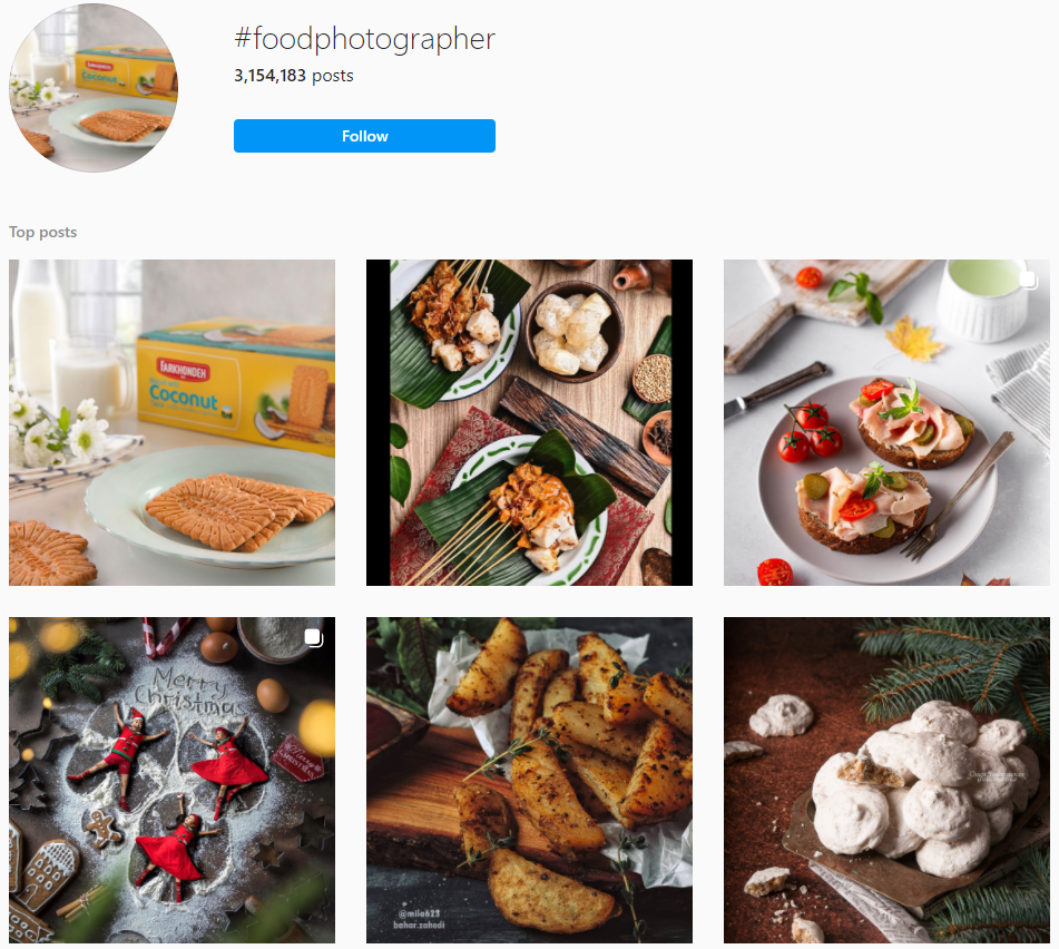 Food photos hashtag highlight